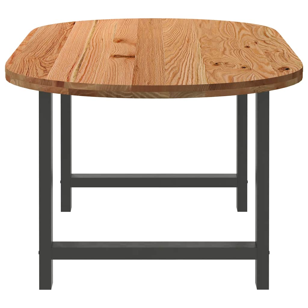 Esstisch Hellbraun 200x100x74 cm Massivholz Eiche Oval