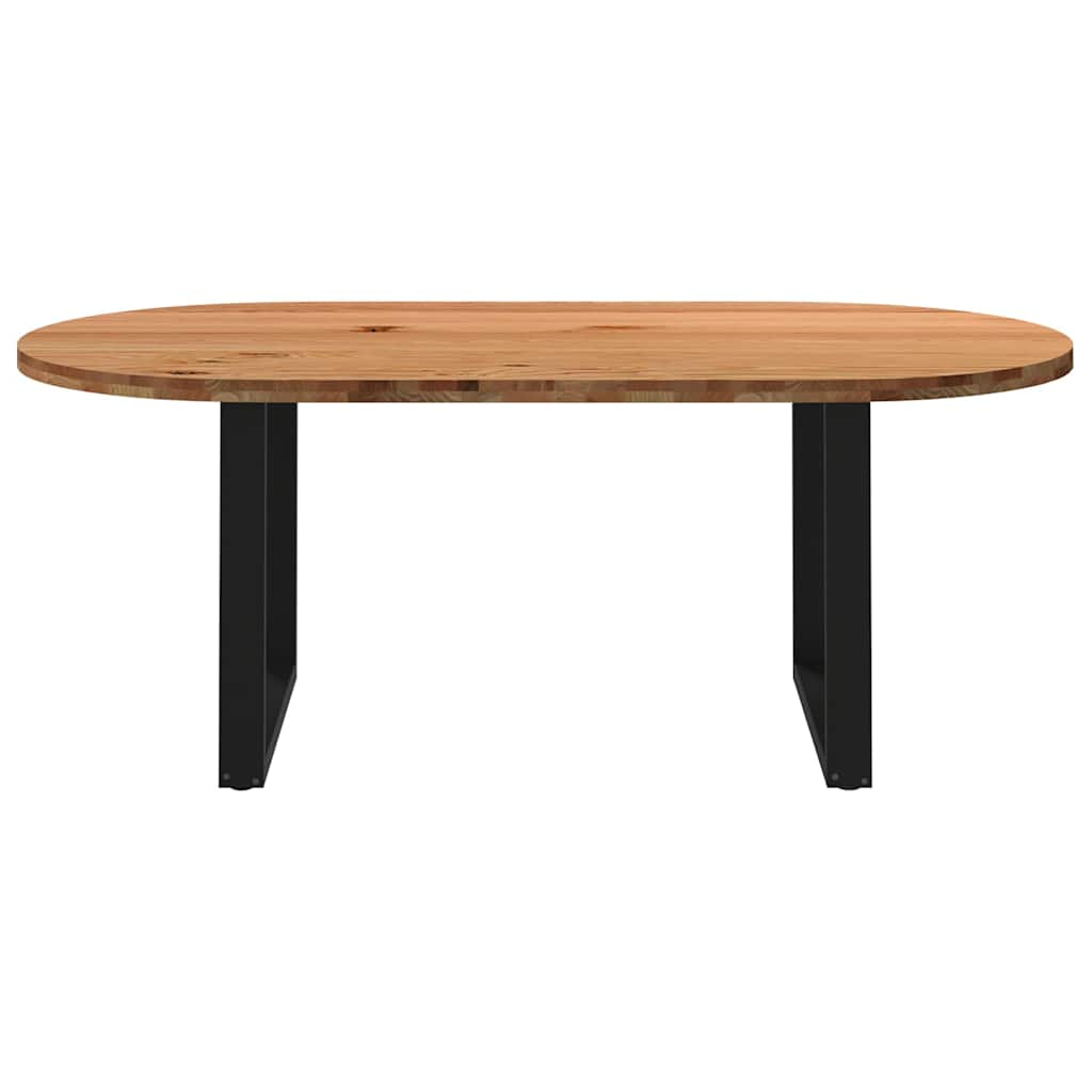 Esstisch Hellbraun 200x100x74 cm Massivholz Eiche Oval