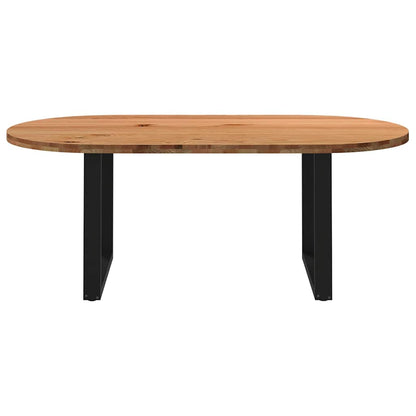 Esstisch Hellbraun 200x100x74 cm Massivholz Eiche Oval