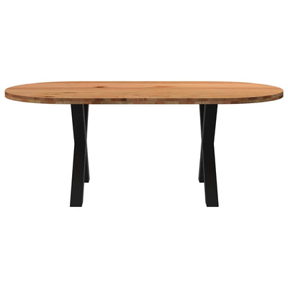 Esstisch Hellbraun 200x100x74 cm Massivholz Eiche Oval