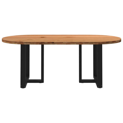 Esstisch Hellbraun 200x100x74 cm Massivholz Eiche Oval