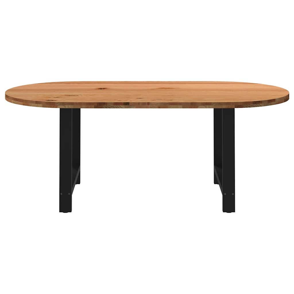 Esstisch Hellbraun 200x100x74 cm Massivholz Eiche Oval