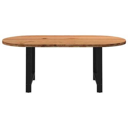 Esstisch Hellbraun 200x100x74 cm Massivholz Eiche Oval