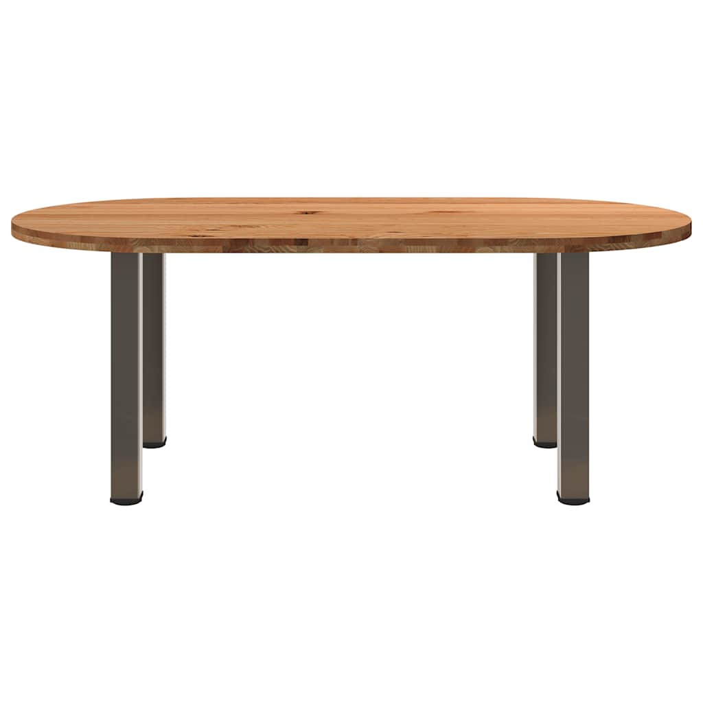 Esstisch Hellbraun 200x100x74 cm Massivholz Eiche Oval