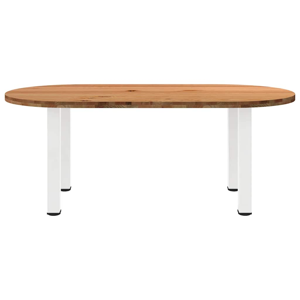 Esstisch Hellbraun 200x100x74 cm Massivholz Eiche Oval