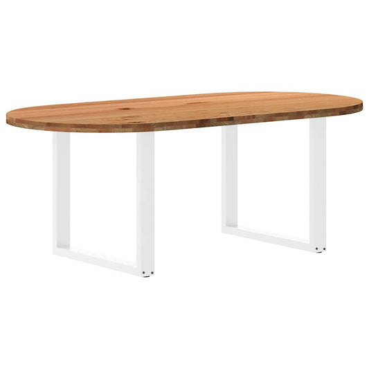 Esstisch Hellbraun 200x100x74 cm Massivholz Eiche Oval