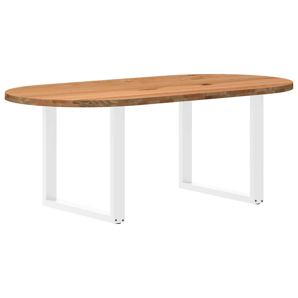 Esstisch Hellbraun 200x100x74 cm Massivholz Eiche Oval