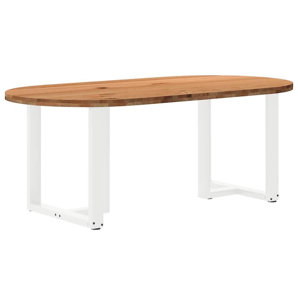 Esstisch Hellbraun 200x100x74 cm Massivholz Eiche Oval