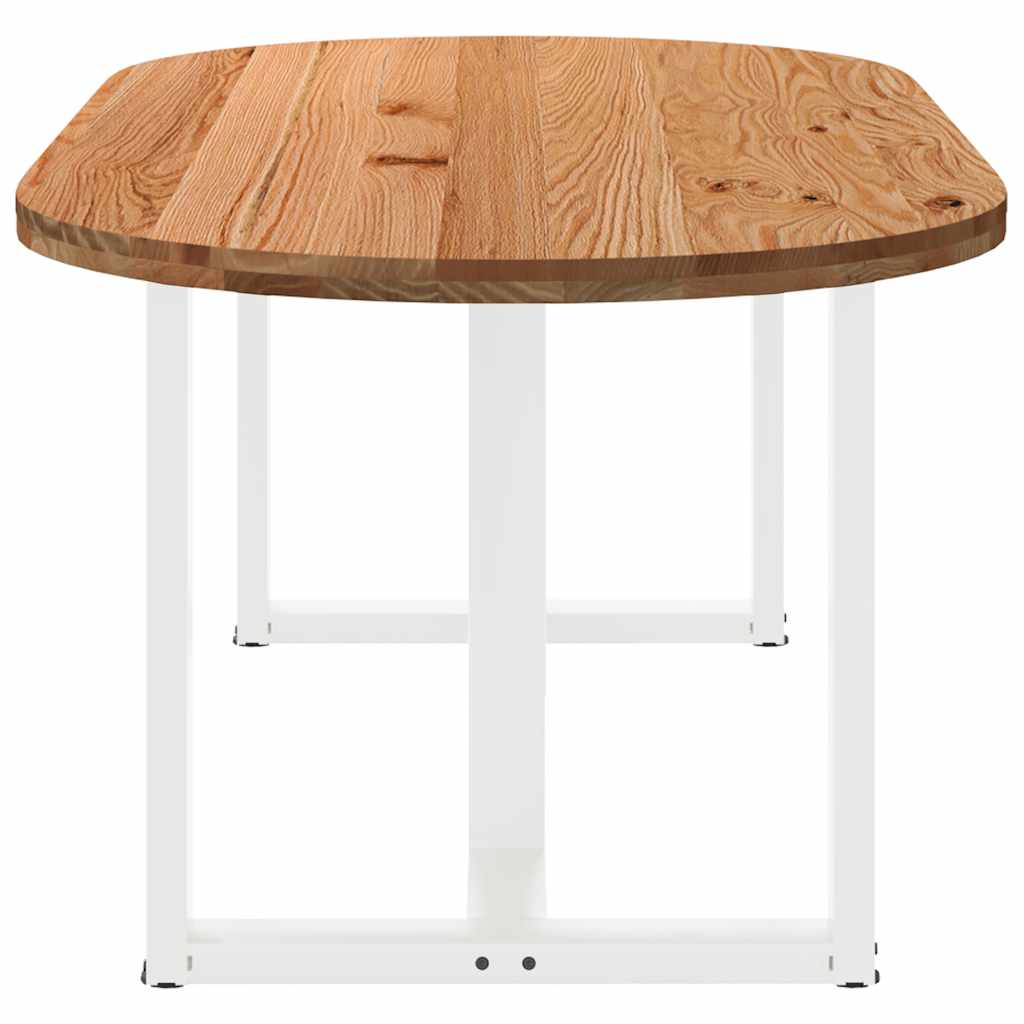 Esstisch Hellbraun 200x100x74 cm Massivholz Eiche Oval