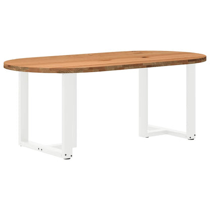 Esstisch Hellbraun 200x100x74 cm Massivholz Eiche Oval