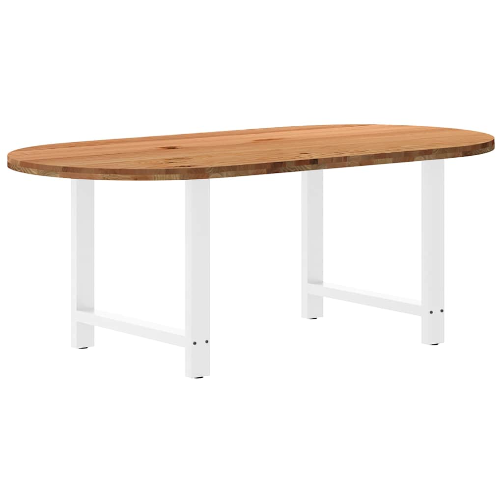 Esstisch Hellbraun 200x100x74 cm Massivholz Eiche Oval