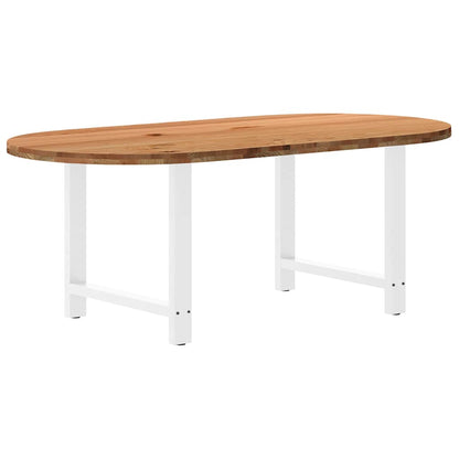 Esstisch Hellbraun 200x100x74 cm Massivholz Eiche Oval