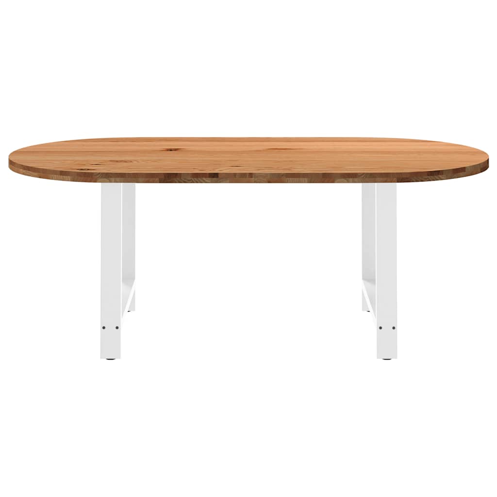 Esstisch Hellbraun 200x100x74 cm Massivholz Eiche Oval