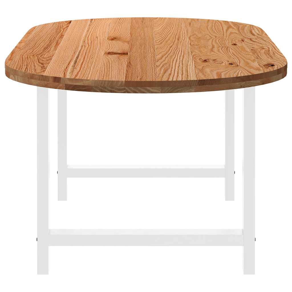 Esstisch Hellbraun 200x100x74 cm Massivholz Eiche Oval