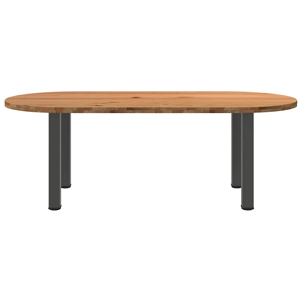 Esstisch Hellbraun 220x100x74 cm Massivholz Eiche Oval