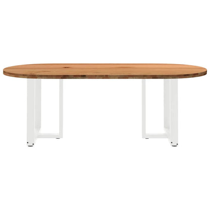 Esstisch Hellbraun 220x100x74 cm Massivholz Eiche Oval