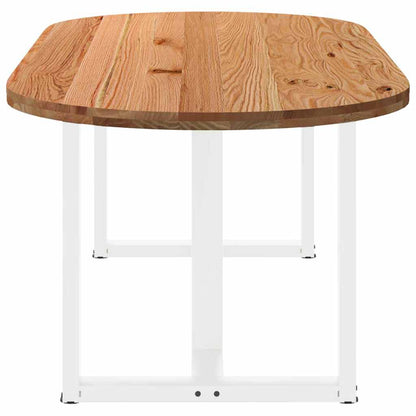 Esstisch Hellbraun 220x100x74 cm Massivholz Eiche Oval