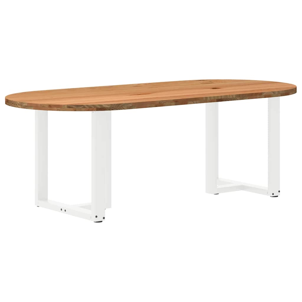 Esstisch Hellbraun 220x100x74 cm Massivholz Eiche Oval