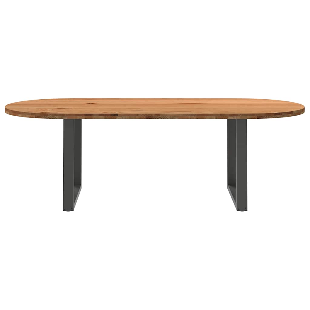 Esstisch Hellbraun 240x100x74 cm Massivholz Eiche Oval