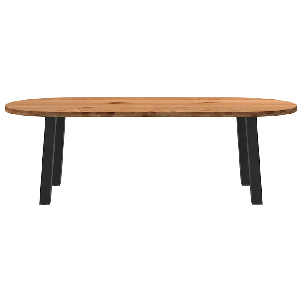 Esstisch Hellbraun 240x100x74 cm Massivholz Eiche Oval