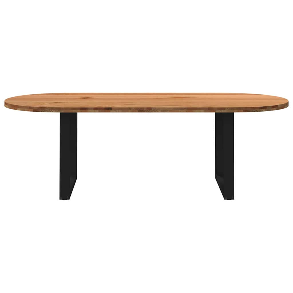 Esstisch Hellbraun 240x100x74 cm Massivholz Eiche Oval