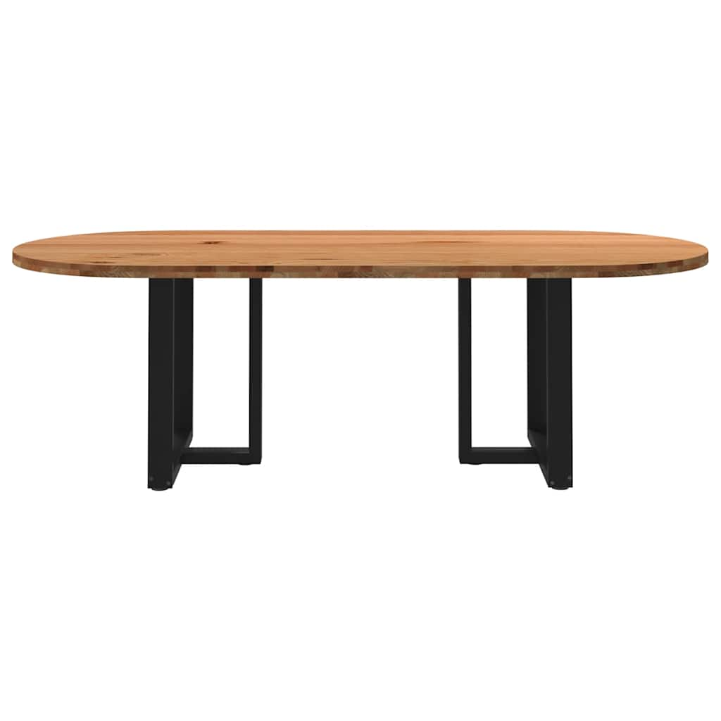 Esstisch Hellbraun 240x100x74 cm Massivholz Eiche Oval