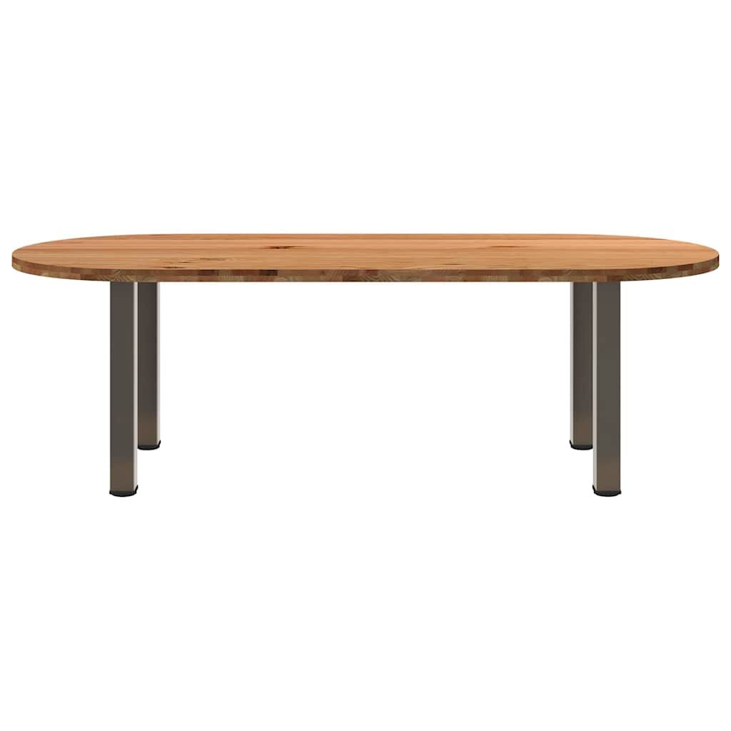 Esstisch Hellbraun 240x100x74 cm Massivholz Eiche Oval