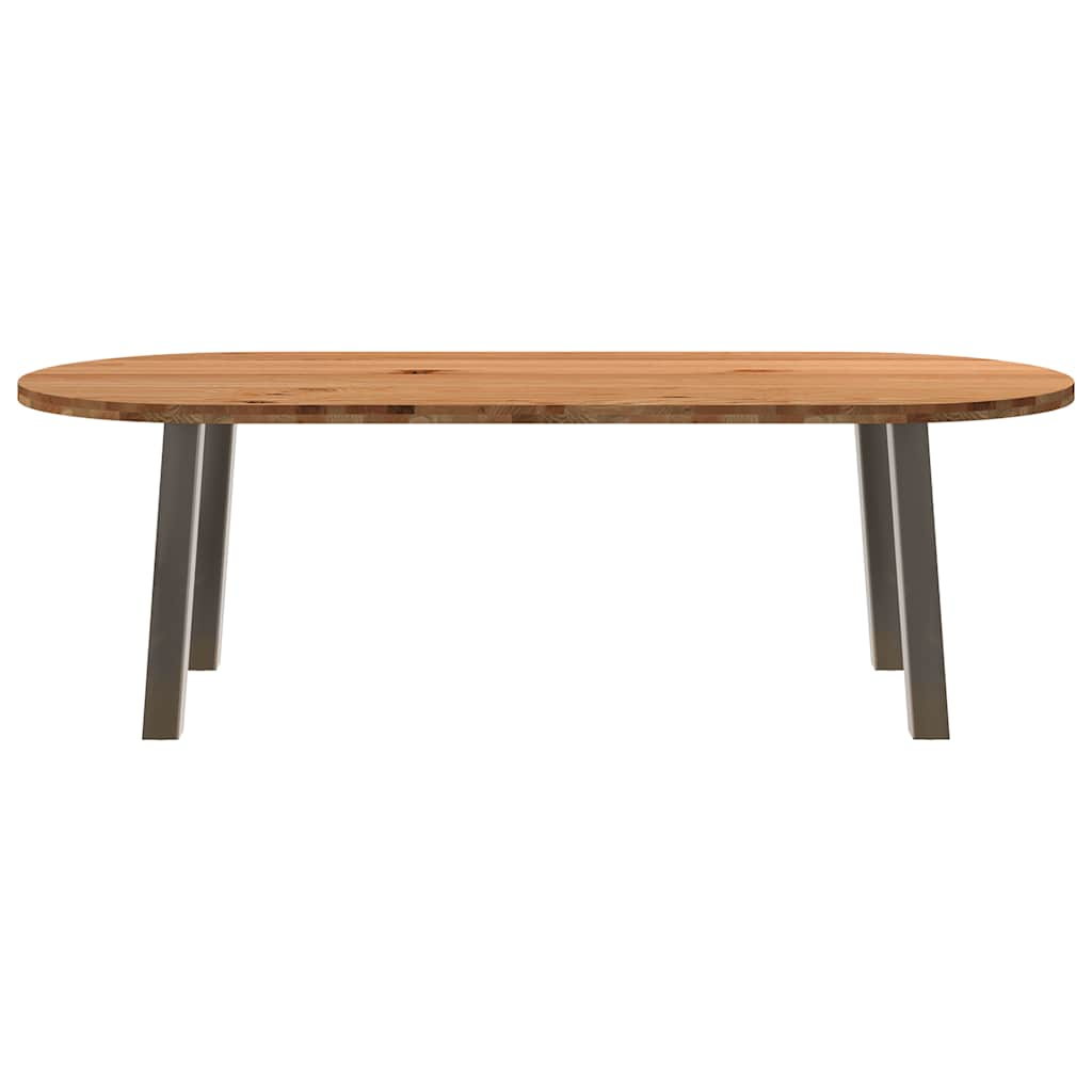 Esstisch Hellbraun 240x100x74 cm Massivholz Eiche Oval