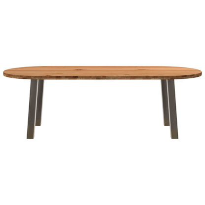 Esstisch Hellbraun 240x100x74 cm Massivholz Eiche Oval