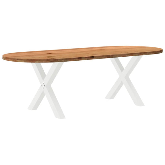 Esstisch Hellbraun 240x100x74 cm Massivholz Eiche Oval