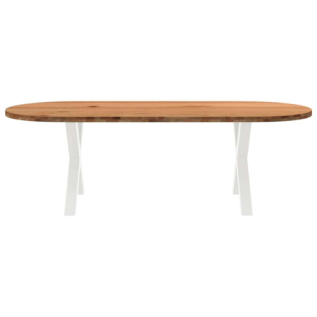 Esstisch Hellbraun 240x100x74 cm Massivholz Eiche Oval