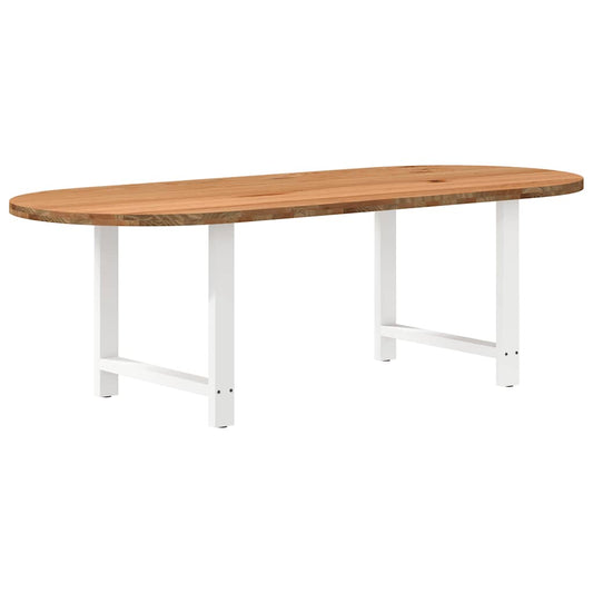 Esstisch Hellbraun 240x100x74 cm Massivholz Eiche Oval