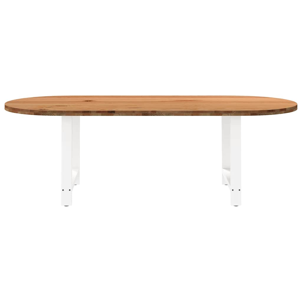 Esstisch Hellbraun 240x100x74 cm Massivholz Eiche Oval