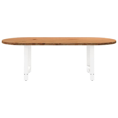 Esstisch Hellbraun 240x100x74 cm Massivholz Eiche Oval