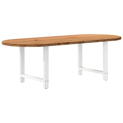 Esstisch Hellbraun 240x100x74 cm Massivholz Eiche Oval