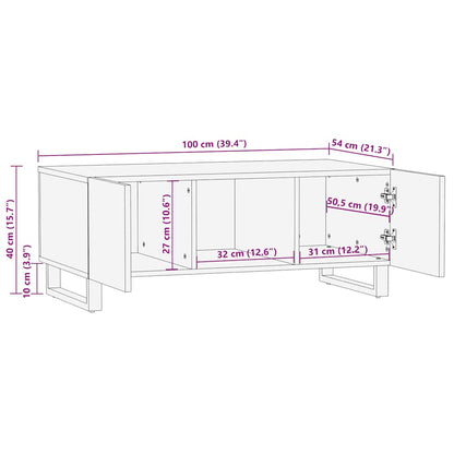 Couchtisch Schwarz 100x54x40 cm Massivholz Mango