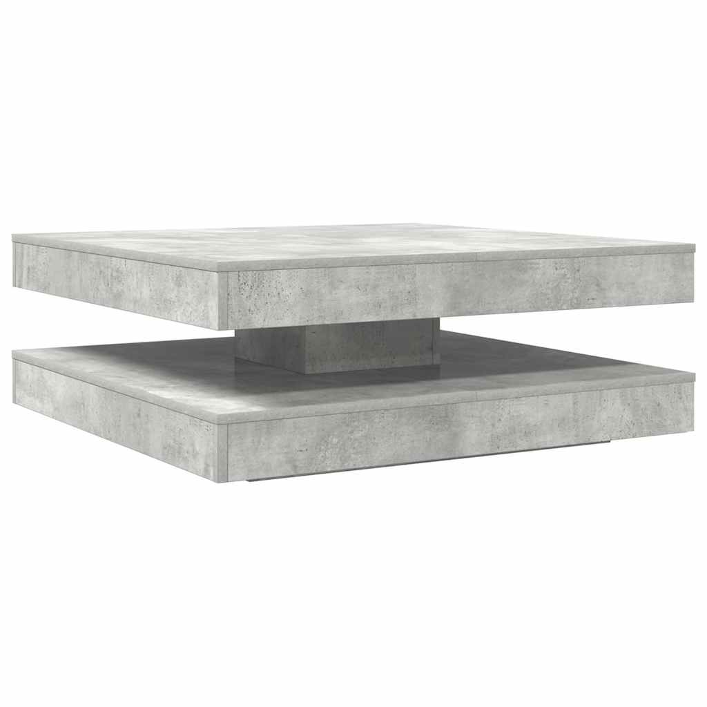 Couchtisch 360-Grad Drehbar Betongrau 90x90x34,5 cm