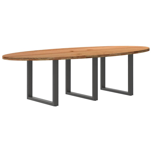 Esstisch Hellbraun 280x120x74 cm Massivholz Eiche Oval