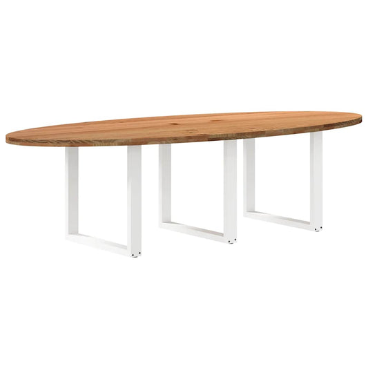 Esstisch Hellbraun 280x120x74 cm Massivholz Eiche Oval