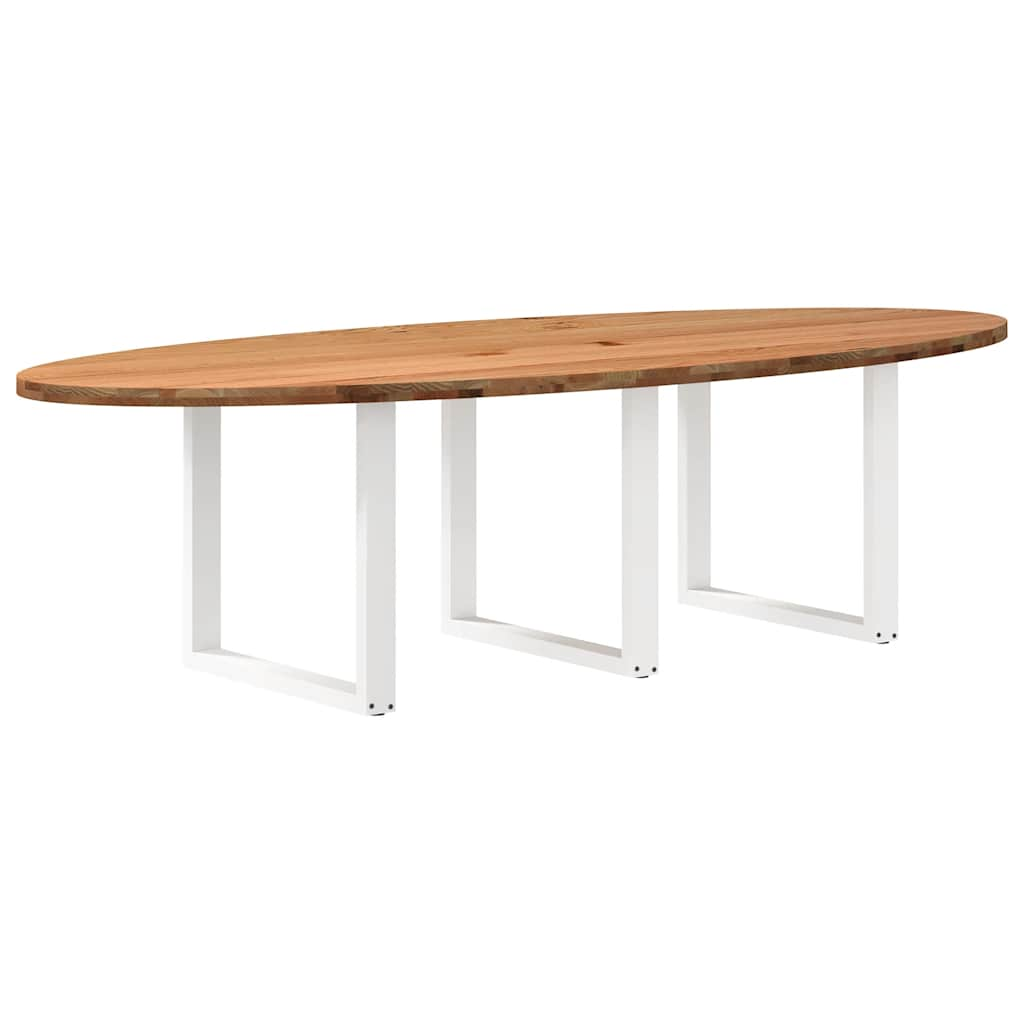 Esstisch Hellbraun 280x120x74 cm Massivholz Eiche Oval