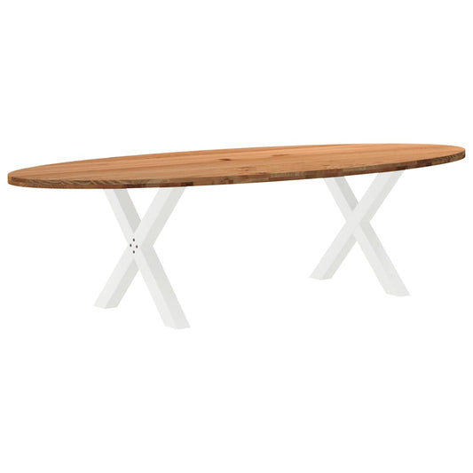 Esstisch Hellbraun 280x120x74 cm Massivholz Eiche Oval