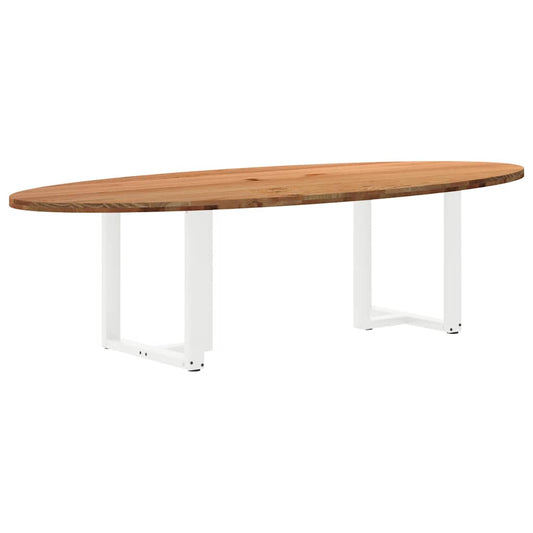 Esstisch Hellbraun 280x120x74 cm Massivholz Eiche Oval