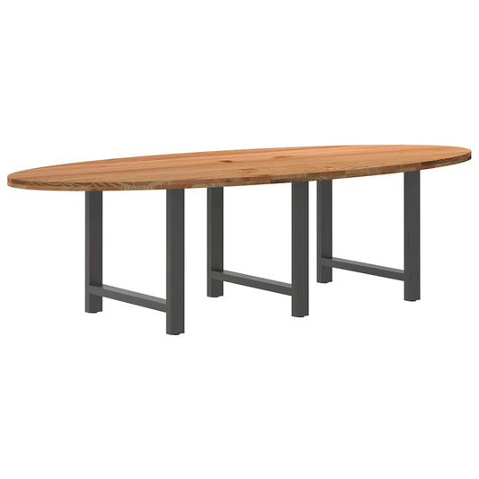 Esstisch Hellbraun 280x120x74 cm Massivholz Eiche Oval