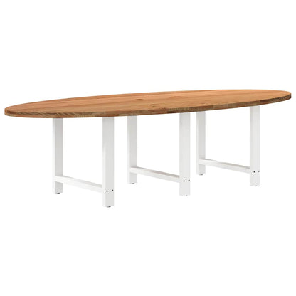 Esstisch Hellbraun 280x120x74 cm Massivholz Eiche Oval