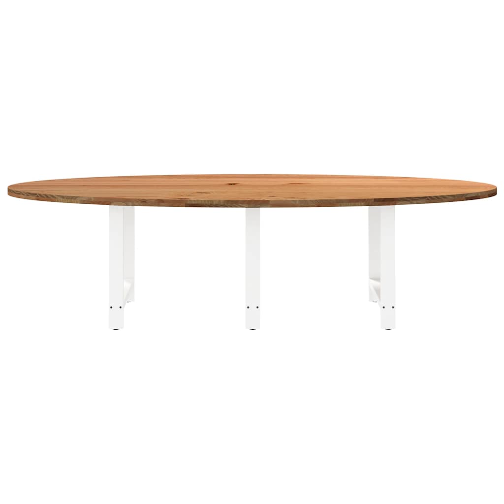 Esstisch Hellbraun 280x120x74 cm Massivholz Eiche Oval