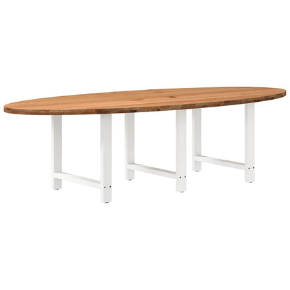 Esstisch Hellbraun 280x120x74 cm Massivholz Eiche Oval