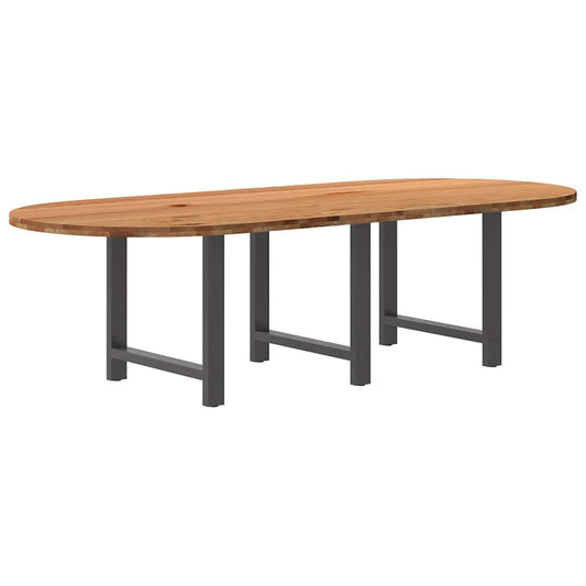 Esstisch Hellbraun 280x120x74 cm Massivholz Eiche Oval