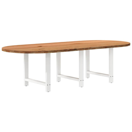 Esstisch Hellbraun 280x120x74 cm Massivholz Eiche Oval