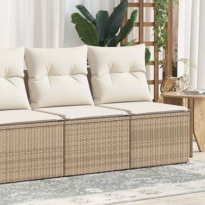 2-tlg. Garten-Sofagarnitur mit Kissen Beige Poly Rattan Akazie