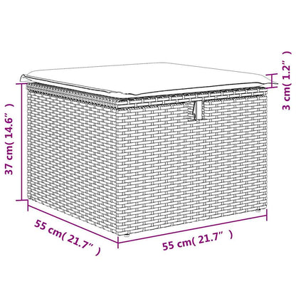 2-tlg. Garten-Sofagarnitur mit Kissen Beige Poly Rattan Akazie